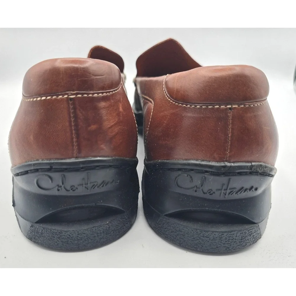 Cole Haan Mens 15 M Brown Leather Nike Air Moc Toe Slip On Loafers Santa Barbara